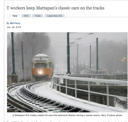 Trolleys kept on track by MBTA workers: More coverage- click here.
